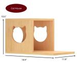 Solid Wood Cat Wall Shelves with Carpet Cover