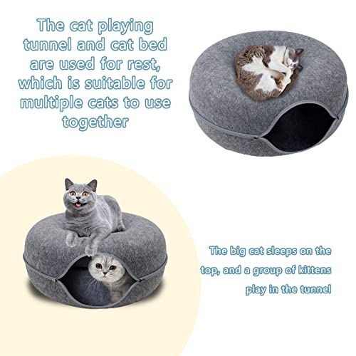 Dark Grey Cat Tunnel Bed - Universal Cat Hideout