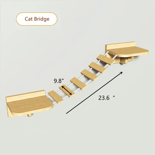 Solid Wood Cat Wall Shelves with Carpet Cover