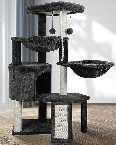 Xin Dark Gray Cat Tree with Condo and Hammocks