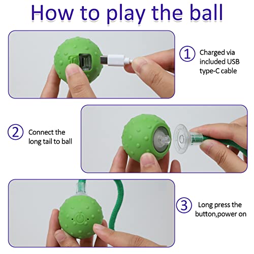 Interactive Rotating Motion Activate Cat Toy Ball (Green)