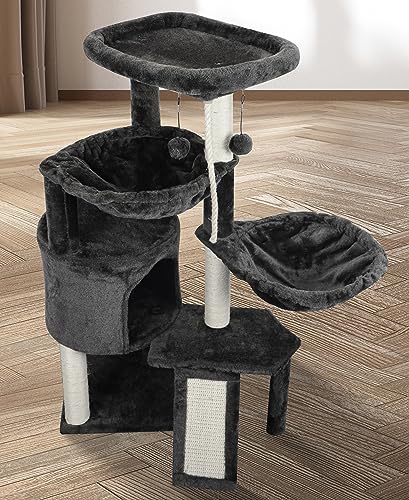 Xin Dark Gray Cat Tree with Condo and Hammocks
