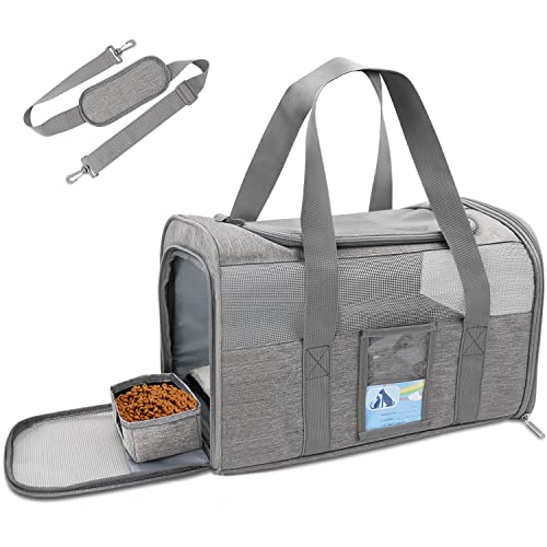 Airline Approved Cat Carrier, Soft and Grey