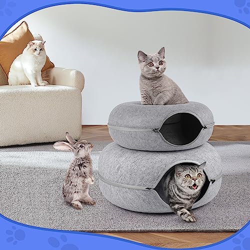 MOMOGA Peekaboo Cat Tunnel Bed for Multiple Cats, Large Cats