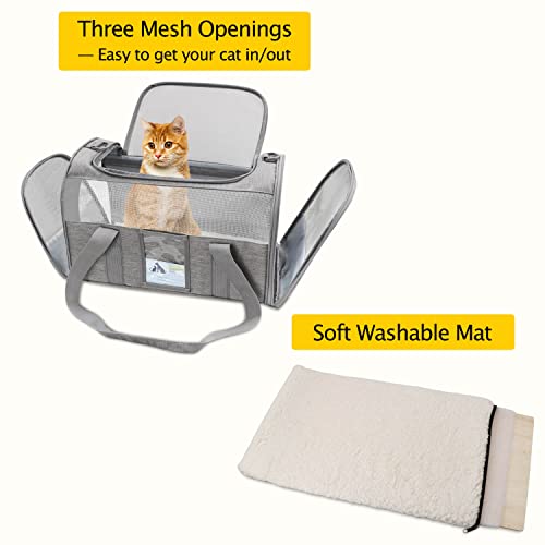 Airline Approved Cat Carrier, Soft and Grey