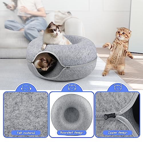 MOMOGA Peekaboo Cat Tunnel Bed for Multiple Cats, Large Cats