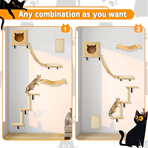 Wall-Mounted Cat Furniture Set in Cats Niche