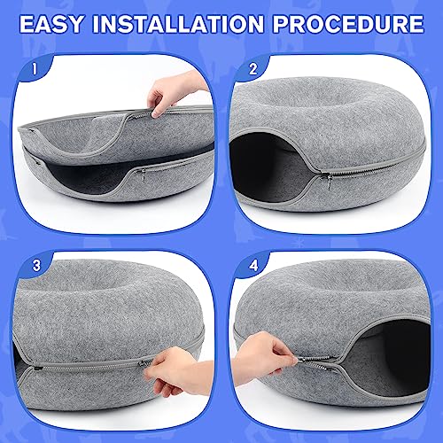 MOMOGA Peekaboo Cat Tunnel Bed for Multiple Cats, Large Cats