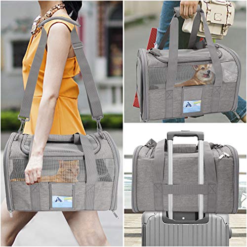 Airline Approved Cat Carrier, Soft and Grey