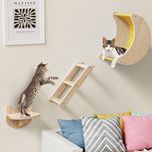 Solid Wood Cat Shelves and Perches - Set of 3