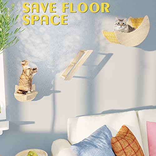 Solid Wood Cat Shelves and Perches - Set of 3