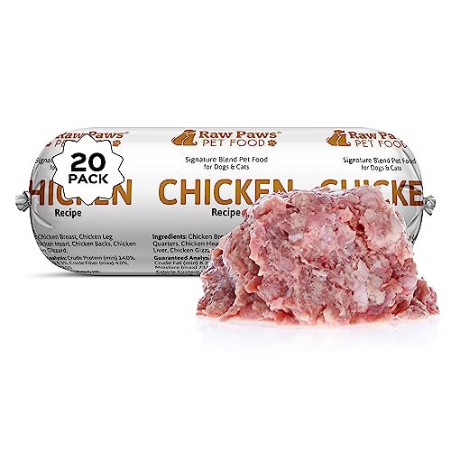 Raw Paws Chicken Blend Frozen Cat/Dog Food Rolls 1-lb Rolls (20 Pack)