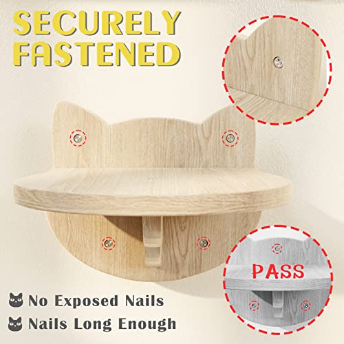 Solid Wood Cat Shelves and Perches - Set of 3