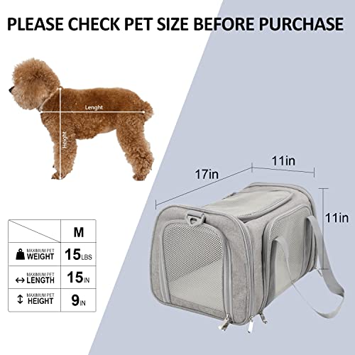 Henkelion Soft-Sided Cat Carrier for Travel - Grey