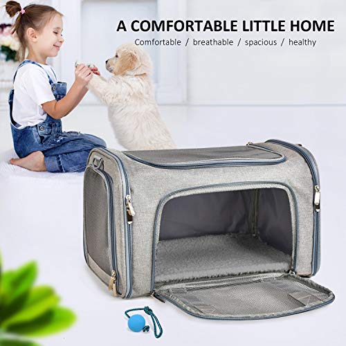 Henkelion Soft-Sided Cat Carrier for Travel - Grey