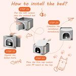 Modern Grey Cat Cube with Scratch Pad & Hideaway