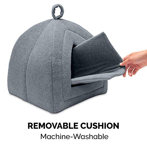 Furhaven Fleece Cat Bed Cave - Heather Gray