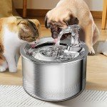 Stainless Steel Cat Water Fountain, Ultra-Quiet Pump