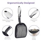 iPrimio Deep Metal Cat Litter Scoop - Black