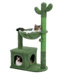 MUTTROS Cactus Cat Tree 40" Cat Tower with Large Metal Carpet Hammock