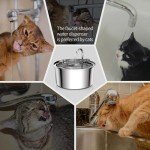 Tomxcute Stainless Steel Cat Water Fountain - 3.2L