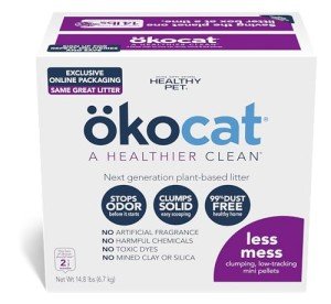 Okocat Less Mess Natural Wood Clumping Cat Litter 14.8 lbs