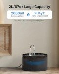 GIOTOHUN Cat Water Fountain, 67oz/2L, Silent & Translucent