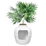 Hidden Litter Box with Artificial Plants - White Birch