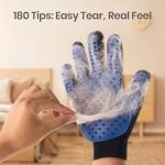 Gentle Pet Grooming Glove for Cats - Blue