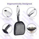 iPrimio Deep Metal Cat Litter Scoop - Black