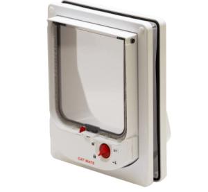 White Electromagnetic Cat Flap for Cats