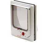 White Electromagnetic Cat Flap for Cats