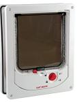 White Electromagnetic Cat Flap for Cats