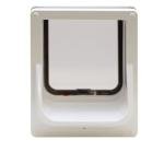 White Electromagnetic Cat Flap for Cats