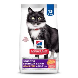 Hill's Science Diet Cat Food, Sensitive Stomach, Salmon, 13lbs