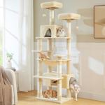 72" Cat Tree with Scratching Posts, Perches, Condo, Basket