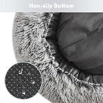 Faux Fur Calming Cat Bed for Indoor Pets (20", Light Grey)