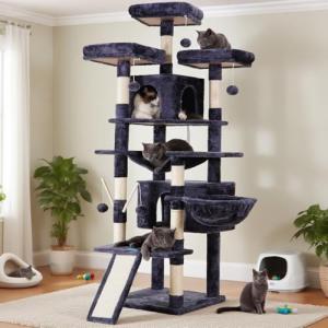 XL Cat Tree with Multiple Levels and Accessories