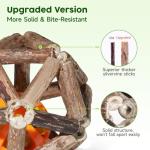 Potaroma Catnip Toys, 3Pcs Cat Toys Natural Silvervine Stick Cage Balls & Bell Ball