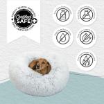Sheri's Calming Donut Cat and Dog Bed, Shag Fur Frost
