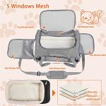 Pet Carrier Bag Airline Approved Up for Cats and Dogs Up to 20LBs, Soft Cat Carrier Dog Carrier Travel Kitten Carrier with Mat, Nail Clipper, Brush, Foldable Bowl Cat Accessories