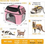 Bejibear Soft-Sided Cat Carrier Bag Backpack Portable Breathable Collapsible Pet Carrier for Cats Kitten Puppy Small Dogs - Pink