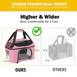 Bejibear Soft-Sided Cat Carrier Bag Backpack Portable Breathable Collapsible Pet Carrier for Cats Kitten Puppy Small Dogs - Pink