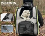 Pecute Cat Carrier Backpacks, Expandable Cat Backpack with Breathable Mesh, Pet Carrier Backpack for Cats Small Dogs Puppies Up to 17 Lbs, Dog Carrier Backpack Great for Travel Hiking Camping Outdoor