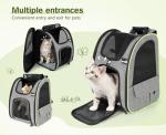 Pecute Cat Carrier Backpacks, Expandable Cat Backpack with Breathable Mesh, Pet Carrier Backpack for Cats Small Dogs Puppies Up to 17 Lbs, Dog Carrier Backpack Great for Travel Hiking Camping Outdoor