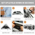 Petseek Extra Large Cat Carrier Soft Sided, Portable Small Dog Carrier for 2 Cats, 24"x16.5"x16" Car Travel Folding Comfortable Design with Litter Box and Bowls, Grey-2+ Litter Box+ Bowl*2