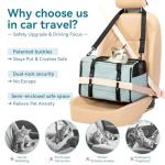 PETSFIT Cat Car Carrier for Small/Medium Cats Dogs, 18"x11"x11" Airline Approved Cat Carrier, with Patent Safety Buckles and Escape-Proof Zipper - Safeguarding Car Travel, Airplane, Vet, Outdoor