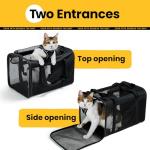Conlun Cat Carrier Bag,Soft-Sided Pet Carriers for Dogs with 4-Sided Mesh,Airline Approved Cat Transport Carrier for Small&Medium Cats Kitten Puppy Up to 15Lb,Collapsible Cat Travel Carrier-M,Black