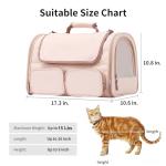 FUKUMARU Cat Carrier, 4 Mesh Windows Small Dog Carrier, 4 Storage Pockets Cat Travel Bag, Under 15 lb Airline Approved Pet Carrier, Rollable Cover for Nervous Cats, Pink