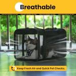 Conlun Cat Carrier Bag,Soft-Sided Pet Carriers for Dogs with 4-Sided Mesh,Airline Approved Cat Transport Carrier for Small&Medium Cats Kitten Puppy Up to 15Lb,Collapsible Cat Travel Carrier-M,Black